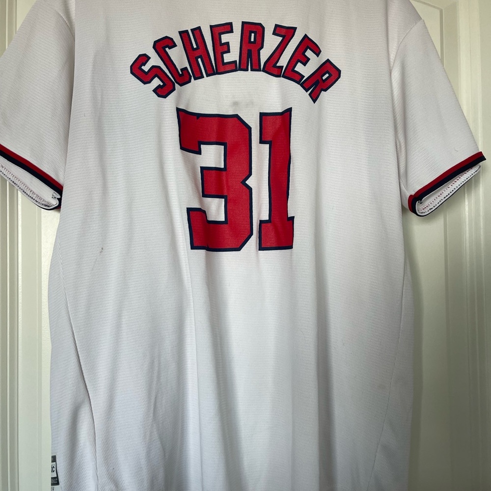 Washington Nationals White Baseball Jersey - Scherzer (Children’s L/XL)